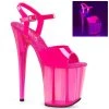Pleaser FLAMINGO-809UVT Neon Hot Pink Patent Tinted Platform Sandal