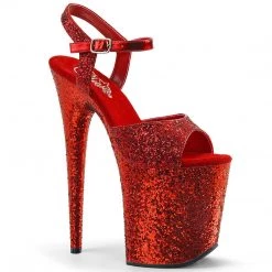 Pleaser Shoes FLAMINGO-810LG Red Glitter/Red Glitter Platform Sandal