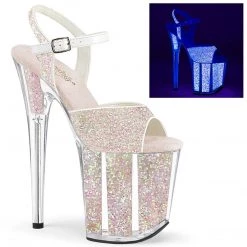 Pleaser FLAMINGO-810UVG Neon Opal Glitter/Neon Opal Glitter Platform Sandal