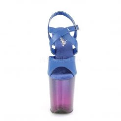 Pleaser Shoes FLAMINGO-822T Blue Faux Leather/Blue-Purple Ombre Platform Sandal
