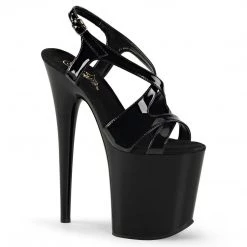 Pleaser FLAMINGO-831 Black Patent Platform Sandal