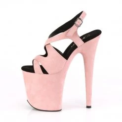 Pleaser Shoes FLAMINGO-831FS Baby Pink Faux Suede/Baby Pink Faux Suede Platform Sandal