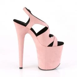 Pleaser Shoes FLAMINGO-831FS Baby Pink Faux Suede/Baby Pink Faux Suede Platform Sandal