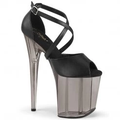 Pleaser Shoes FLAMINGO-840T Black Faux Leather Platform Sandal