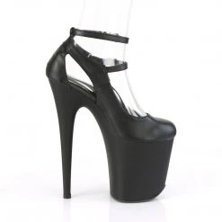 Pleaser FLAMINGO-850 Black Faux Leather Mary Janes Shoes