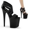Pleaser Shoes FLAMINGO-869 Black Elasticated Band Platform Sandal