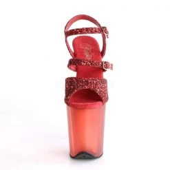 Pleaser FLAMINGO-874 Red Glitter/Frosted Red Platform Sandal
