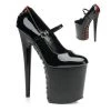 Pleaser FLAMINGO-887FH Black-Red Patent/Black Mary Janes Shoes