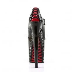 Pleaser FLAMINGO-887FH Black-Red Patent/Black Mary Janes Shoes