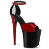 Pleaser FLAMINGO-889 Red-Black Patent/Black-Red Platform Sandal