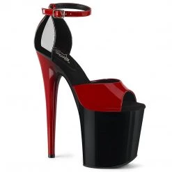 Pleaser FLAMINGO-889 Red-Black Patent/Black-Red Platform Sandal