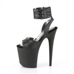 Pleaser FLAMINGO-891 Black Faux Leather Platform Sandal Shoes
