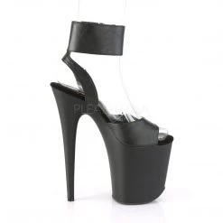 Pleaser FLAMINGO-891 Black Faux Leather Platform Sandal Shoes