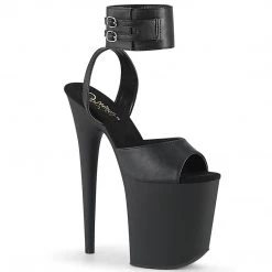 Pleaser FLAMINGO-891 Black Faux Leather Platform Sandal Shoes