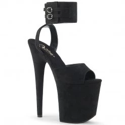 Pleaser FLAMINGO-891 Black Faux Suede/Black Faux Suede Platform Sandal