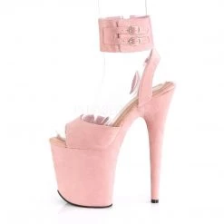 Pleaser FLAMINGO-891 Pink Faux Suede/Pink Faux Suede Platform Sandal Shoes