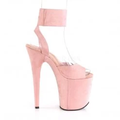 Pleaser FLAMINGO-891 Pink Faux Suede/Pink Faux Suede Platform Sandal Shoes