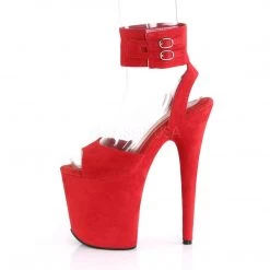 Pleaser FLAMINGO-891 Red Faux Suede/Red Faux Suede Platform Sandal Shoes 10 Pleaser FLAMINGO-891 Red Faux Suede/Red Faux Suede Platform Sandal Shoes