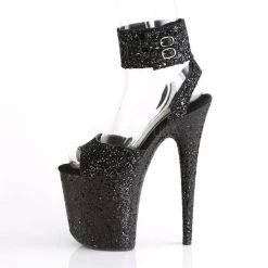 Pleaser FLAMINGO-891LG Black Glitter/Black Glitter Platform Sandal