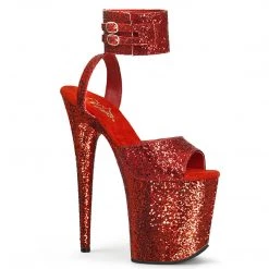 Pleaser Shoes FLAMINGO-891LG Red Glitter/Red Glitter Platform Sandal