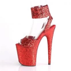 Pleaser Shoes FLAMINGO-891LG Red Glitter/Red Glitter Platform Sandal