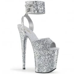 Pleaser Shoes FLAMINGO-891LG Silver Glitter/Silver Glitter Platform Sandal