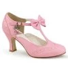 Pin Up Couture FLAPPER-11 Pink Faux Leather Shoes