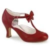 Pin Up Couture FLAPPER-11 Red Faux Leather Shoes