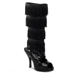Funtasma Boots FLAPPER-168 Black Sequins