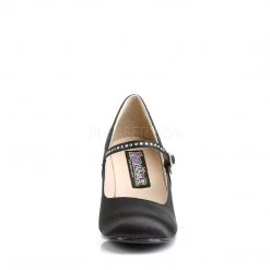 Funtasma FLAPPER-20 Black Satin Pu Shoes