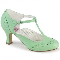 Pin Up Couture Shoes FLAPPER-26 Mint Faux Leather