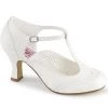 Pin Up Couture Shoes FLAPPER-26 White Pu 1 Pin Up Couture Shoes FLAPPER-26 White Pu