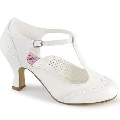 Pin Up Couture Shoes FLAPPER-26 White Pu