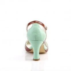 Pin Up Couture FLAPPER-27 Mint-Brown Faux Leather