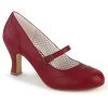 Pin Up Couture Shoes FLAPPER-32 Red Faux Leather