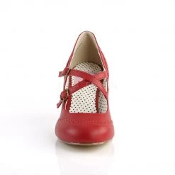 Pin Up Couture FLAPPER-35 Red Faux Leather