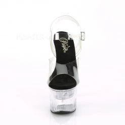 Pleaser FLASHDANCE-708 Clear-Black Platform Sandal Shoes