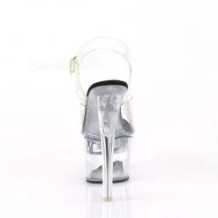 Pleaser FLASHDANCE-708 Clear-Black Platform Sandal Shoes