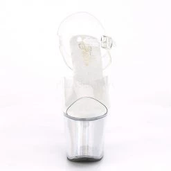 Pleaser Coming Soon (Pre-Order) FLASHDANCE-708SCH Clear/Silver Hologram Platform Sandal