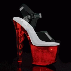 Pleaser Coming Soon (Pre-Order) FLASHDANCE-708SCH Clear/Silver Hologram Platform Sandal