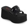 Demonia FUNN-18 Black Vegan Leather Slide