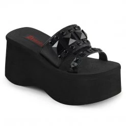 Demonia FUNN-18 Black Vegan Leather Slide