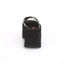 Demonia FUNN-19 Black Oil Flick Hologram Sandal Shoes