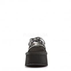 Demonia FUNN-19 Black Vegan Leather Sandal