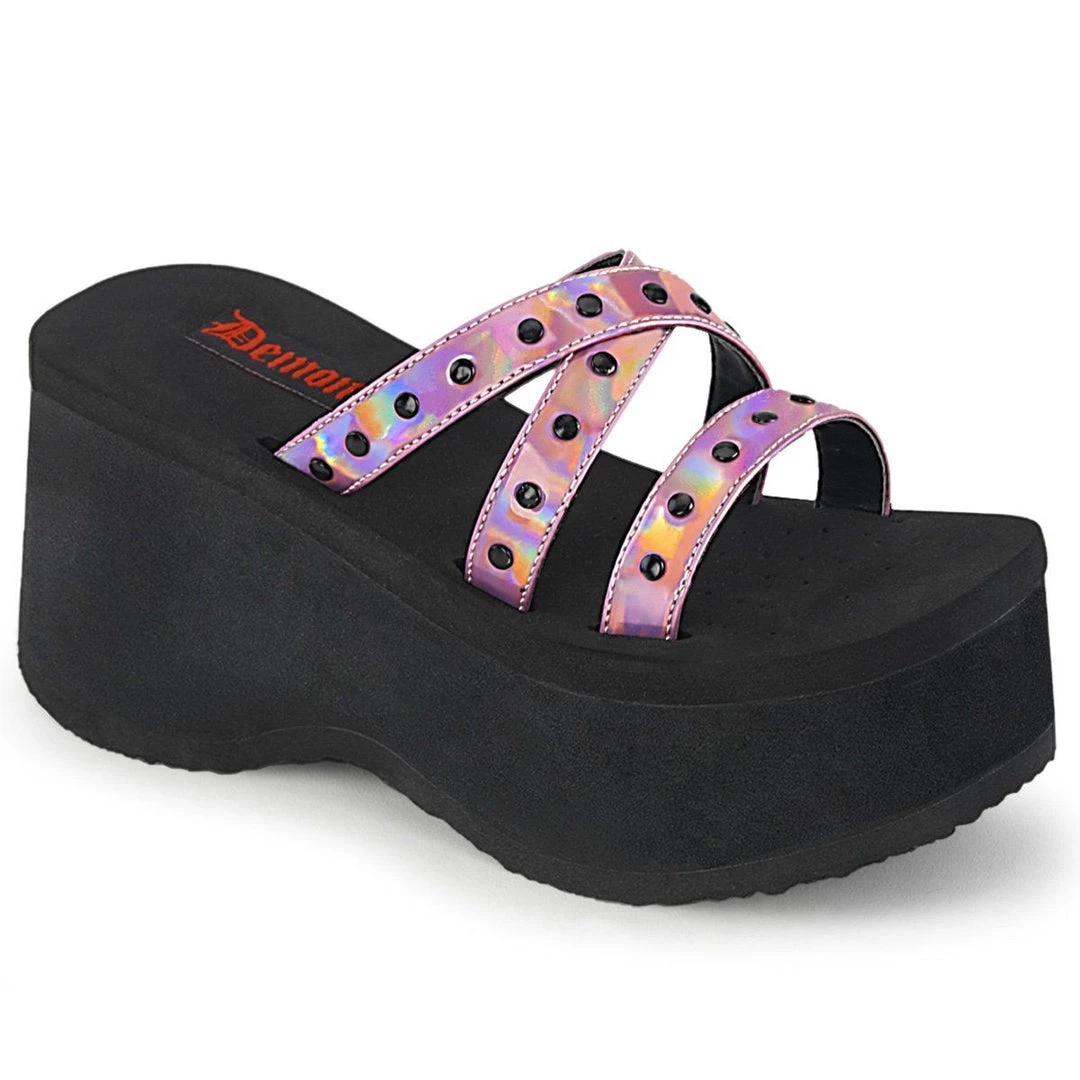 Demonia FUNN-19 Pink Hologram Sandal 3 Demonia FUNN-19 Pink Hologram Sandal