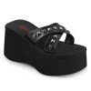Demonia FUNN-29 Black Vegan Leather Slide