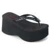 Demonia FUNN-33 Black Vegan Leather Sandal