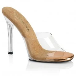 Fabulicious Shoes GALA-01 Clear-Rose Gold/Clear