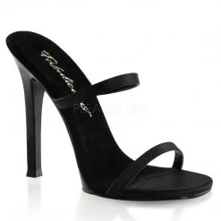 Fabulicious GALA-02 Black Satin Shoes