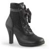 Demonia Boots GLAM-200 Black Vegan Leather-Lace Ankle Boot